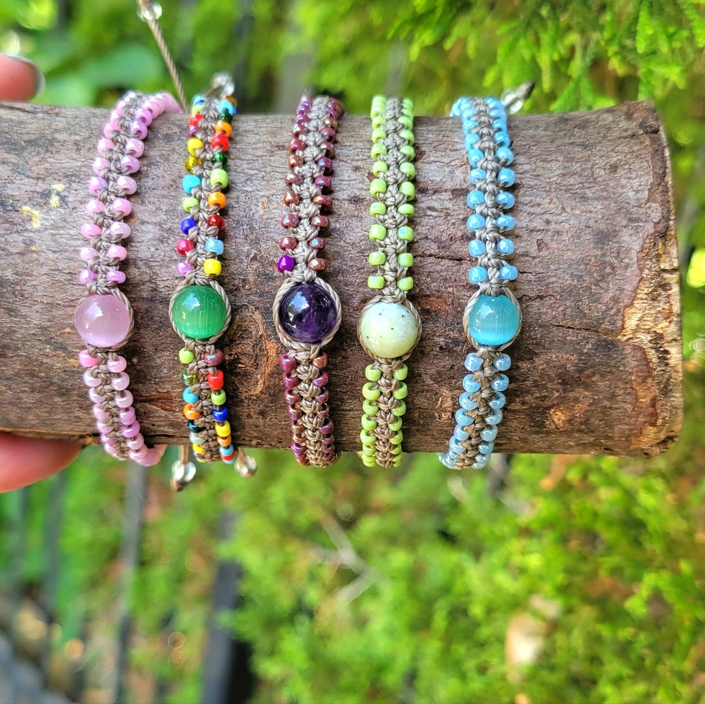 Colorful Waterproof Macrame Beaded Bracelets - Picture 3 of 5